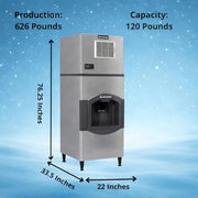 Scotsman 362 lb / Day - 120 lb Ice Bin - Medium Cube / 120.0 pounds / 1 Ice Makers