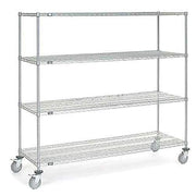 Chrome Wire Shelf Truck by Nexel – 24"L x 24"W x 69"H, 12-Gauge Steel, Chrome, Model C24726PCB4
