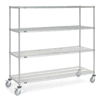 Chrome Wire Shelf Truck by Nexel – 24"L x 24"W x 69"H, 12-Gauge Steel, Chrome, Model C24726PCB4