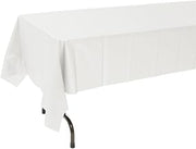 Table Mate White Plastic Disposable Table Cover - 54"W x 108"L