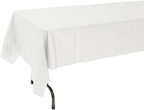 Table Mate White Plastic Disposable Table Cover - 54"W x 108"L
