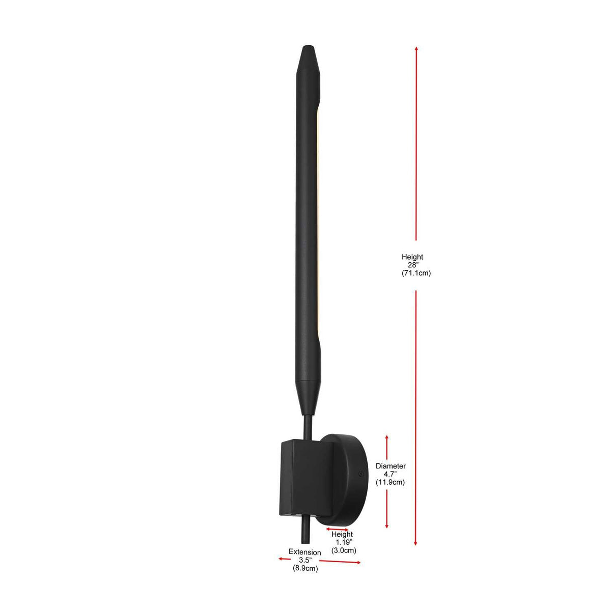 Odin LED Outdoor Wall Sconce Black by Lighting Design – 8.2", Iron, Black, Model OD401W28BK