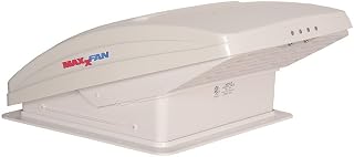 MAXXAIR Maxxfan Deluxe Vent, Fan and Vent Cover All in One - Powerful 10-Speed Reversible Fan with Thermostat, Built-In Rain Cover, Remote Control, Intake & Exhaust Fan, White (00-07000K)