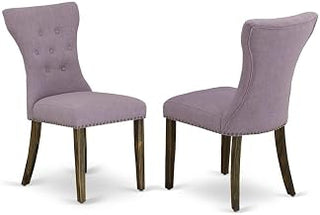 Furnifact Fabric-Upholstered Parsons Dining Chair with High Back, Upholstered Kitchen Chair for Dining Room and Table, Set of 2