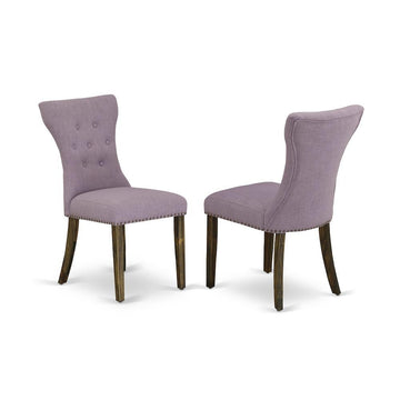 Fabric-Upholstered Parsons Dining Chair with High Back by Furnifact – Wood, Jacobean, Pack of 2