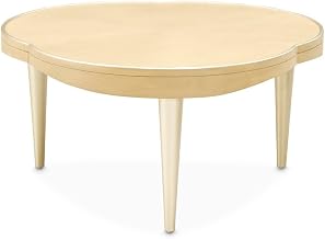 Michael Amini Camellia Field Caramel Cocktail Table with Elegant Rustic Design, Sturdy Wooden Construction, Perfect for Living Room, Lounge, or Gathering Spaces
