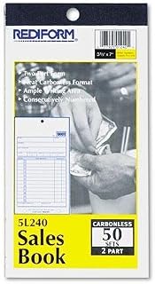 Rediform OFFICE PRODUCTS 5L240 Sales Book, 3-5/8 x 6 3/8, Carbonless Duplicate, 50 Sets/Book
