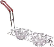 TableCraft TB24039 Double Taco Cups Fry Basket, 8”, Hand wash only, Stainless Steel