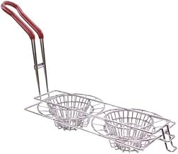 TableCraft TB24039 Double Taco Cups Fry Basket, 8”, Hand wash only, Stainless Steel