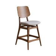Solid Wood Counter Height Bar Stools Set of by Starlight Canyon Home – Solid + Manufactured Wood, Foam, Fabric (Polyester), Grey, Pack of 4
