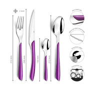 Amefa 32 Piece Cutlery Set for 8 People / Purple / Modern Flatware Sets