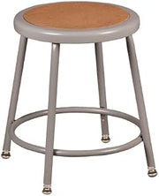 Learniture Heavy Duty NOR-TY-538A-18 Steel Stool with Hardboard Seat and Adjustable Height, 18 5/8-26 1/2" Height, 16 1/2 at Base" Width, Gray