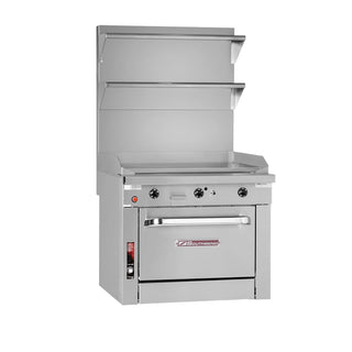 Southbend Platinum Heavy Duty 36" Gas Range w/ 36" Thermostatic Griddle & Standard Oven Base by Imperial – 36 inches, Iron, Silver, Model P36D-TTT