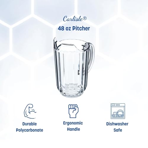 Carlisle FoodService Products Clear / 48 Ounces (Pack of 6) / Polycarbonate Jugs