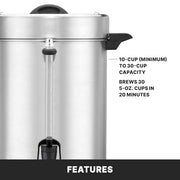 Waring 30-Cup / 30 Cup Capacity / Silver Coffee Urns