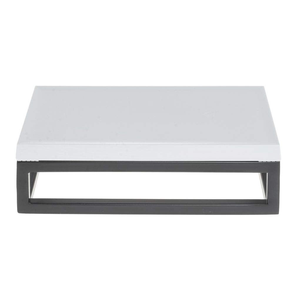 Black Display Riser with White Top - 3 1/5" H by HUBERT – Metal, Black, Model 39035+94697