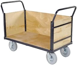 Global Industrial Euro Style Truck - 3 Wood Sides & Deck, 60 x 30, 1200 Lb. Capacity