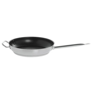 Nonstick Fry Pan with Helper Handle Stainless Steel - 12 1/2" Dia x 2 1/5" H by HUBERT – 12.5 inches, Stainless Steel, Silver, Model 153200N