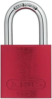 ABUS Red 72/40 Lockout Tagout Padlock w/ 1" Shackle, Single Padlock | Keyed Alike, 1 Padlock with 2 Keys