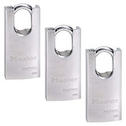 Master Lock 3 Pack / Chrome / Modern Keyed Padlocks