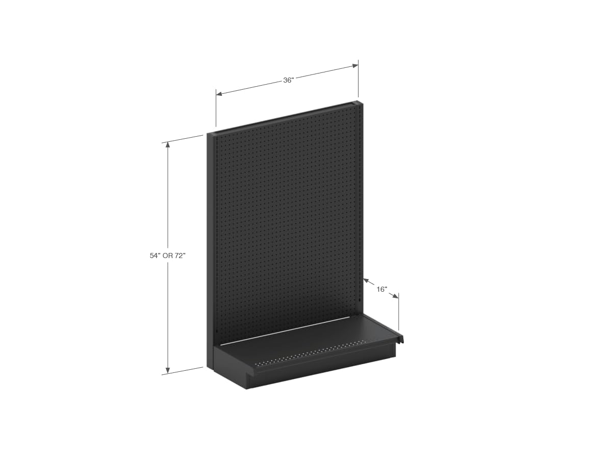 Wall End Display Kit 36x72x19 CHR Charcoal by Lozier – 72" H, Alloy Steel, Charcoal, Model KP1039.1F7