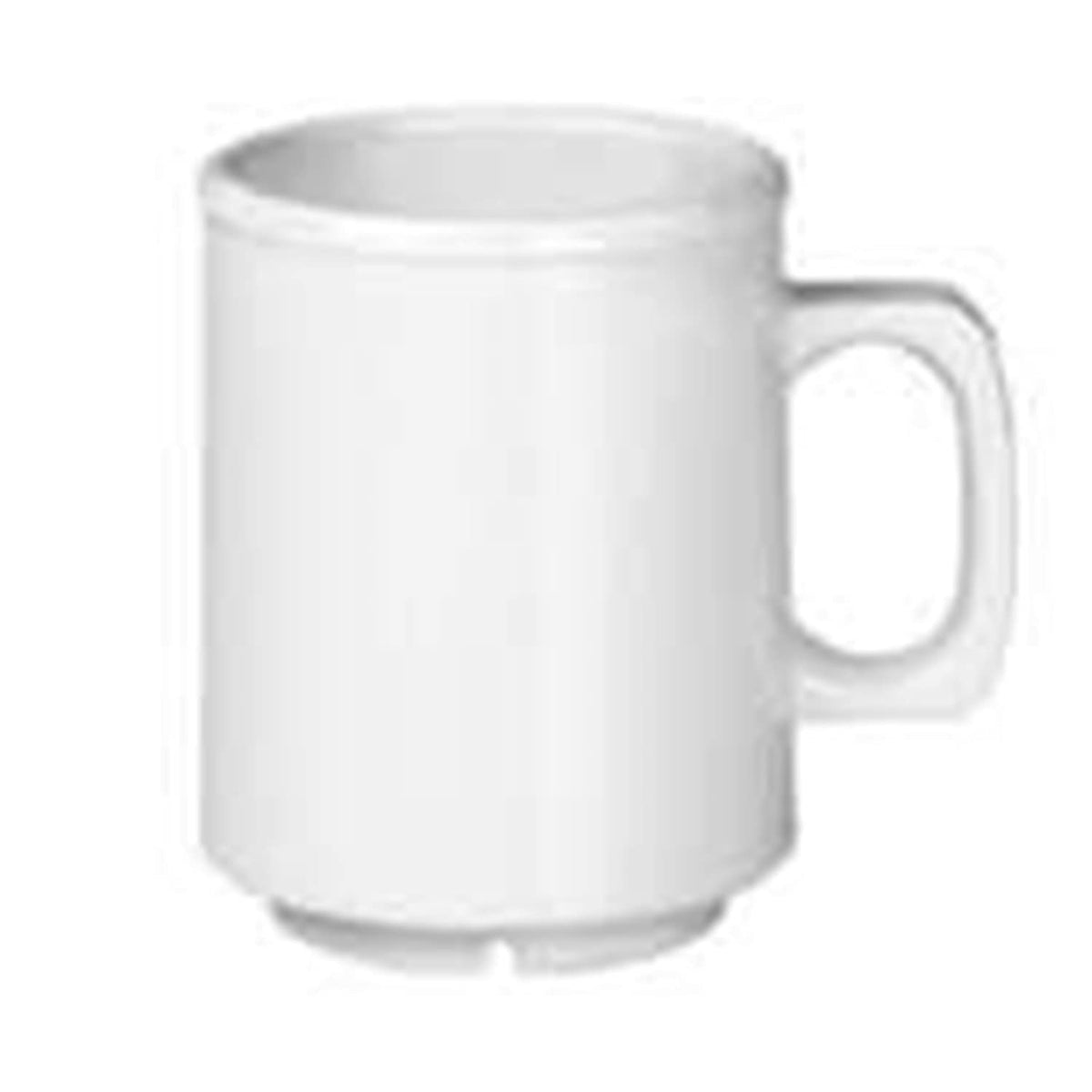 White Mug-CR9010W by Thunder Group – 8 ounce, Melamine, White, Pack of 12