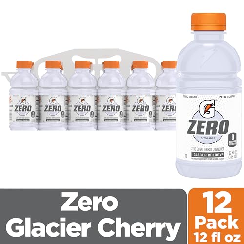 Gatorade Zero Sugar - Glacier Cherry / 12 Fl Oz (Pack of 12) / White Sports Drinks