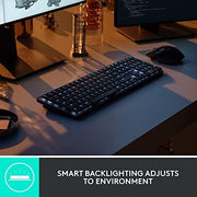 MX Mechanical Mini Wireless Illuminated Keyboard Linear Switches (RENEWED) by Logitech – Compact, Information Not Available, Graphite, Model 920-010551