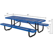Global Industrial Blue / Industrial / 96 inches x 30 inches x 29.5 inches Picnic Tables