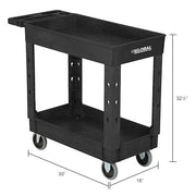 Industrial Service & Utility Cart by Global Industrial – Plastic, Black, Model 800336