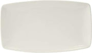 Tuxton China AMU-559 Plate, 12-1/8" x 7", Rectangular, Tapered Ends, Microwave and Dishwasher Safe, Oven Proof, Fully Vitrified, Ceramic, AlumaTux, Specialty, Pearl White, Pack of 12
