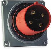 HBL4100B7W IEC Pin and Sleeve Inlet,100A,480V,Red HUBBELL WIRING DEVICE-KELLEMS