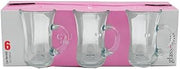 Pasabahce Tea Cups Set | Clear lasses with Handle | Coffee, Herbal Tea Service Mugs Set of 6 | 4.75 oz | Gifts for Tea-lovers