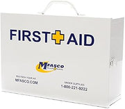 First Aid Only MFASCO Wall Mount Empty First Aid Cabinet with Logo 2 Shelf | Empty First Aid Cabinet | 2 Shelf Storage | Labeled Design for Organizing Medical Supplies & Emergency Essentials