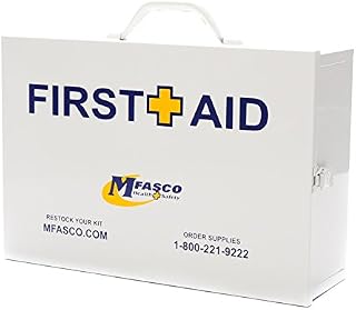 First Aid Only MFASCO Wall Mount Empty First Aid Cabinet with Logo 2 Shelf | Empty First Aid Cabinet | 2 Shelf Storage | Labeled Design for Organizing Medical Supplies & Emergency Essentials