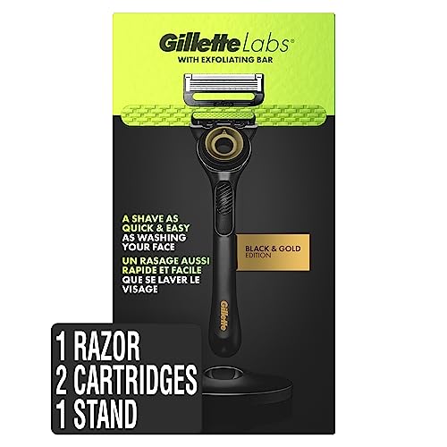Gillette 4 Count (Pack of 1) / Gold / 1 Handle + 2 Refills (Gold Edition) Safety Razors