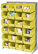 Global Industrial Louvered Bin Rack with (96) Yellow Stacking Bins, 35" W x 15" D x 50" H