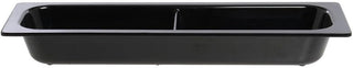 HUBERT Serving Bowl Display Bowl 1/2 Size Long Divided Black Melamine | 21 1/2 L x 6 1/2 W x 2 1/2 H