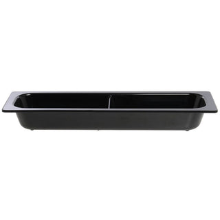 Serving Bowl Display Bowl 1/2 Size Long Divided Black Melamine by HUBERT – Melamine, Black, Model H0021-BLACK