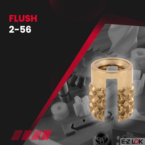 E-Z LOK 2-56 Pack of 50 / One Size / Gold Press-In Inserts