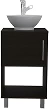 Tuhome Gouda 18" Single Bathroom Vanity Engineered Wood Vanities in Black