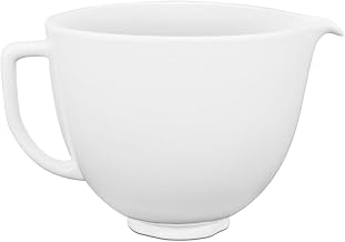 KitchenAid 5 Quart Ceramic Bowl for all 4.5-5 Quart Tilt-Head Stand Mixers KSM2CB5LW, White Chocolate