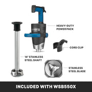 Waring 14" / Stainless Steel / WSB550X New 14” Shaft Hand Blenders