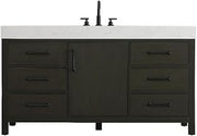 Elegant Kitchen and Bath 60" Single Bathroom Vanity in Mocha Brown