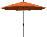 California Umbrella 11' Round Aluminum Market Umbrella, Crank Lift, Collar Tilt, Black Pole, Sunbrella, GSCU118302-5417-SWV, Tuscan