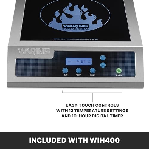 Waring Silver / WIH400 - Single Burner / 11" x 11" Schott ceramic glass surface Countertop Burners