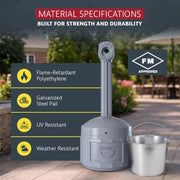 Justrite Grey / 4 Gallon / Cease-Fire Smoking Receptacles