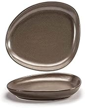 Front Of The House FOH SPT056ESP20 Kiln Mocha 14" Oval Plate - 2 / CS
