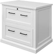 Starlight Wood Lateral File, 2 Locking File Drawers, Heavy Duty Glides, Fully Assembled, Construction, White