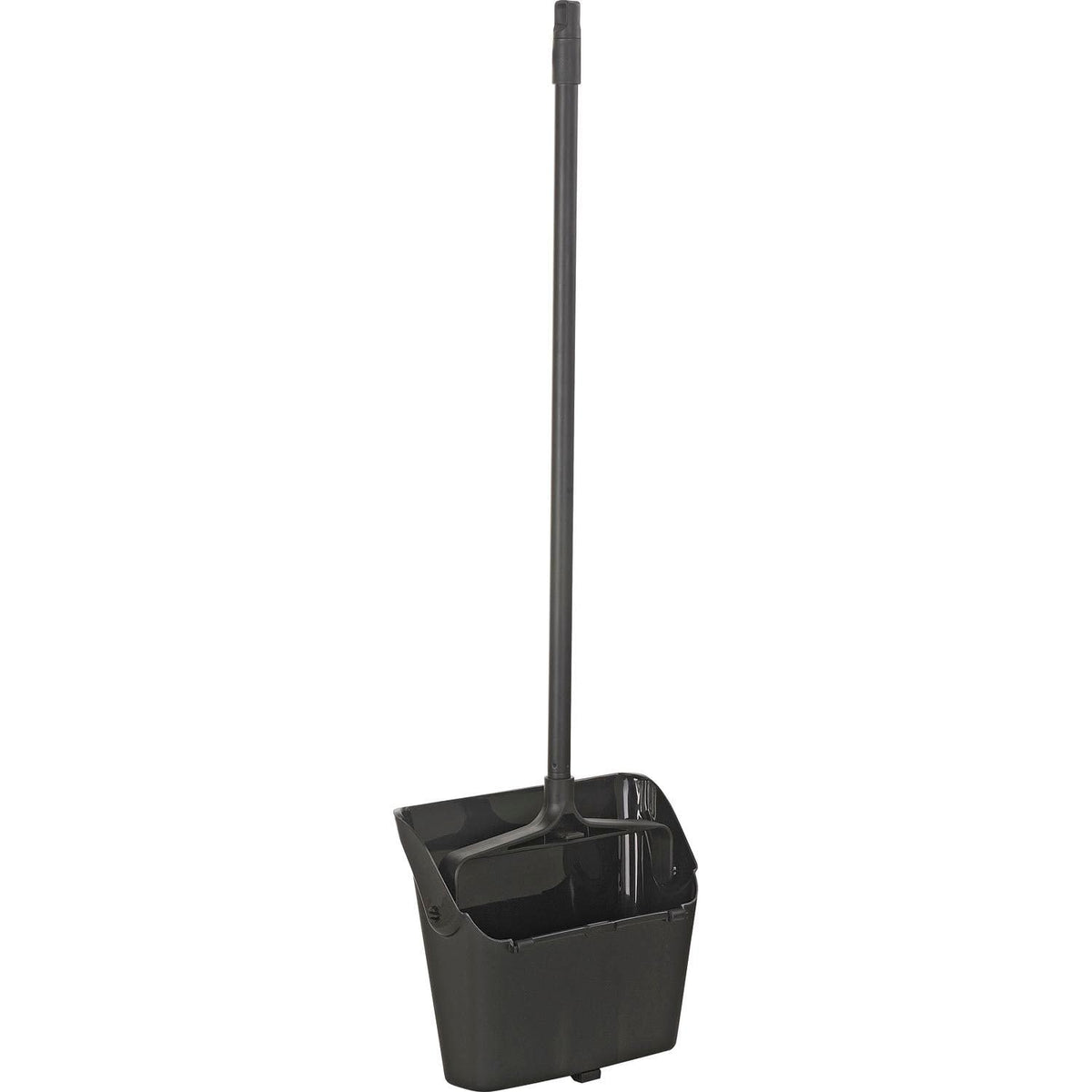 Upright Dust Pan & Lobby Broom Combo Kit by Global Industrial – 36"L x 13"W x 4"H, Plastic, Black, Model 261790